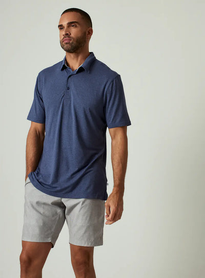 Core Polo in Heathered Navy