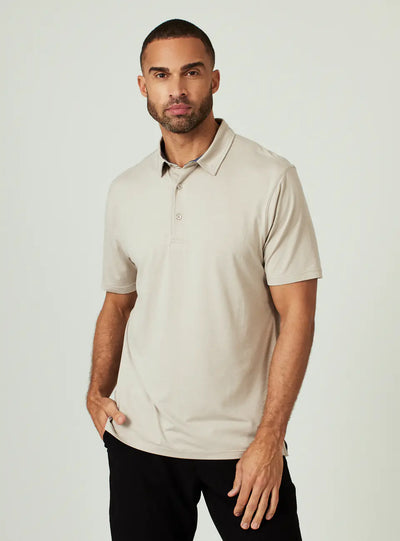 Core Polo in Heathered Sand