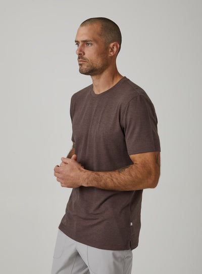 Core Ribbed Tee in Peppercorn