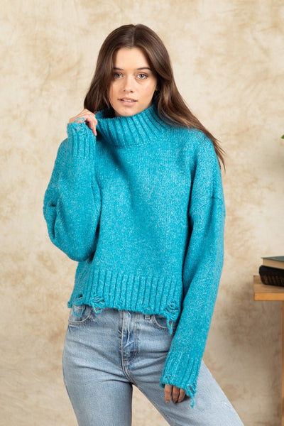 Cozy Nights Knit Sweater in Blue