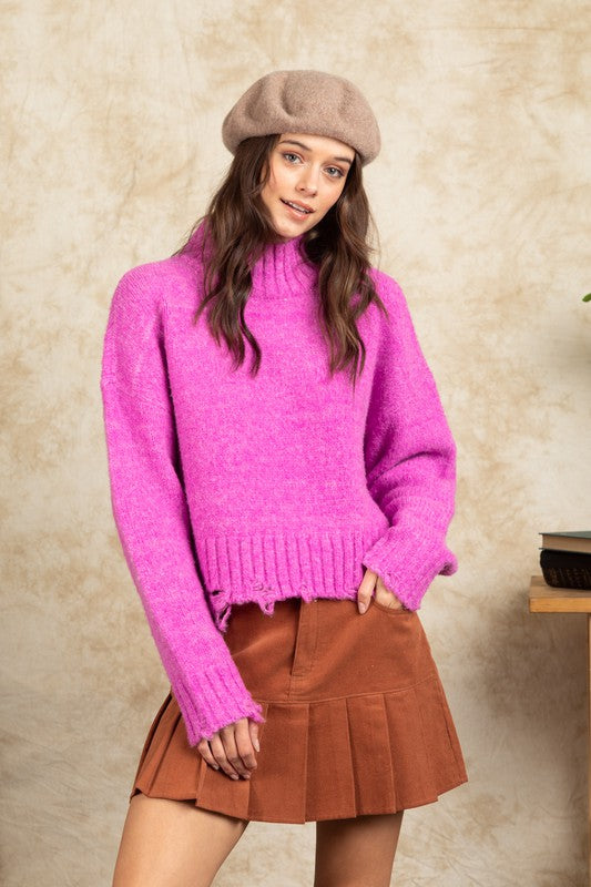 Cozy Nights Knit Sweater in Pink