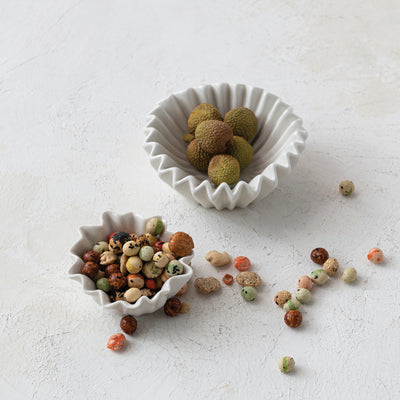 Stoneware Fluted Bowl in White