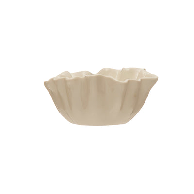 Stoneware Fluted Bowl in White