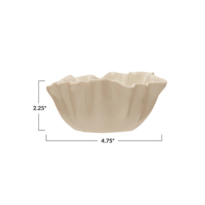 Stoneware Fluted Bowl in White