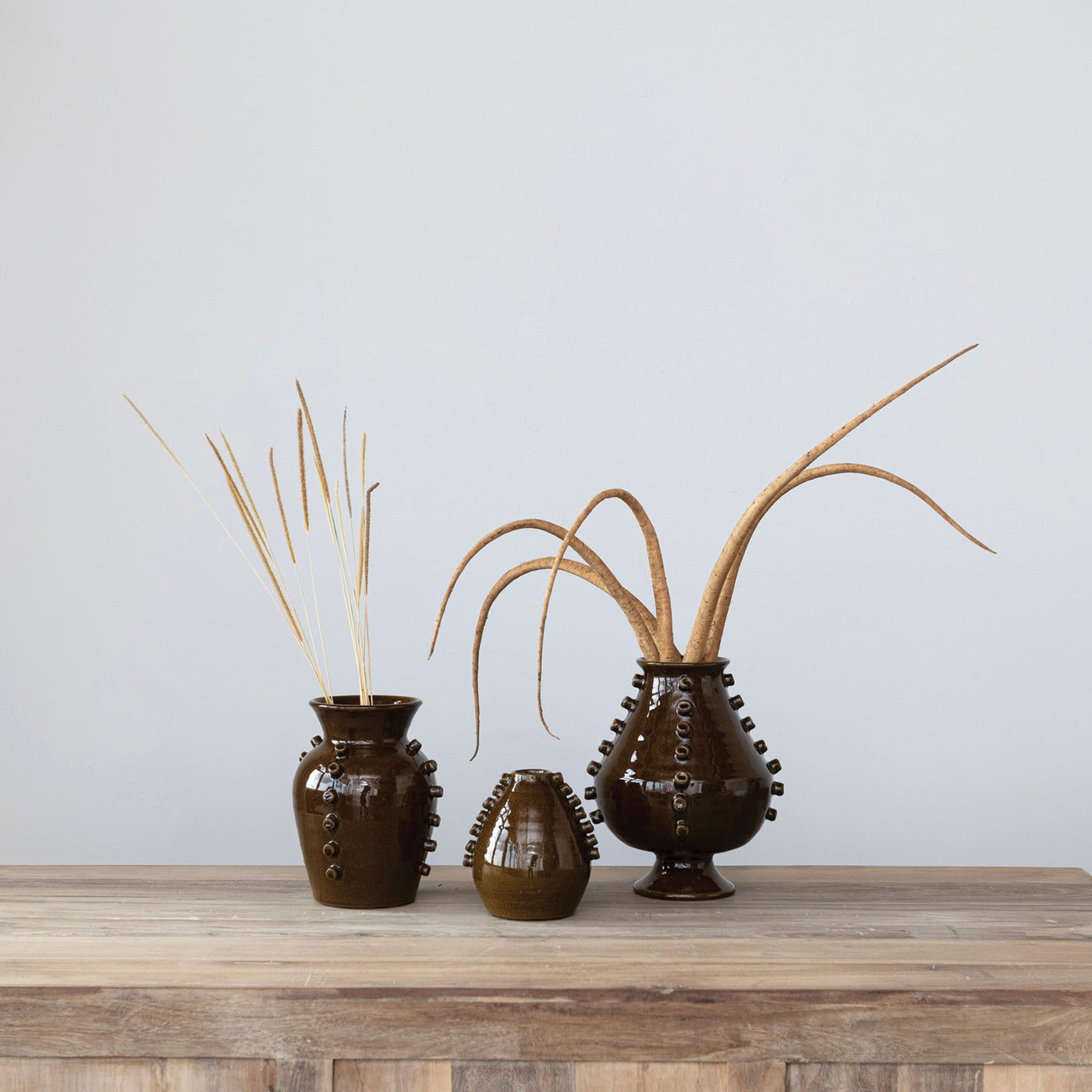 Terra-Cotta Vase w/ Hobnails