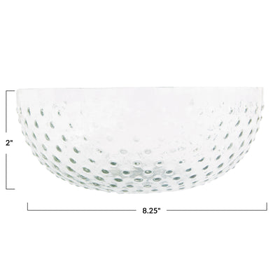 Recycled Glass Hobnail Low Bowl