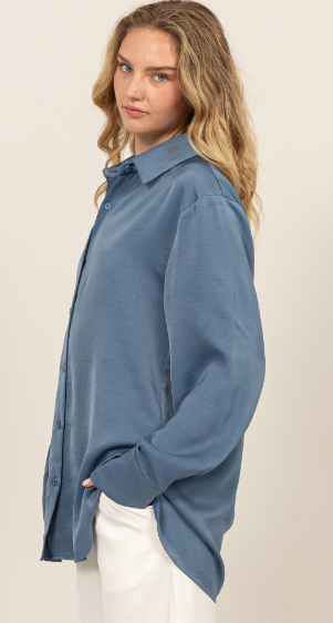 Hailey Relaxed Oversized Button-Down Shirt