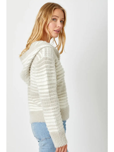 Emilee Striped Zip Up Sweater