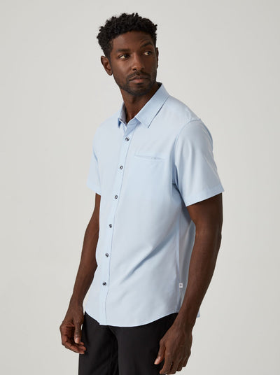 Grant Short Sleeve Shirt in Skyblue