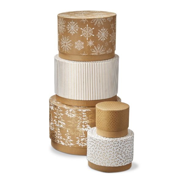 winter wonderland keepsake box set of 5 - gold