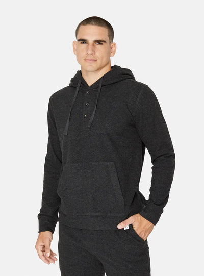 Generation Henley Hoodie in Charcoal