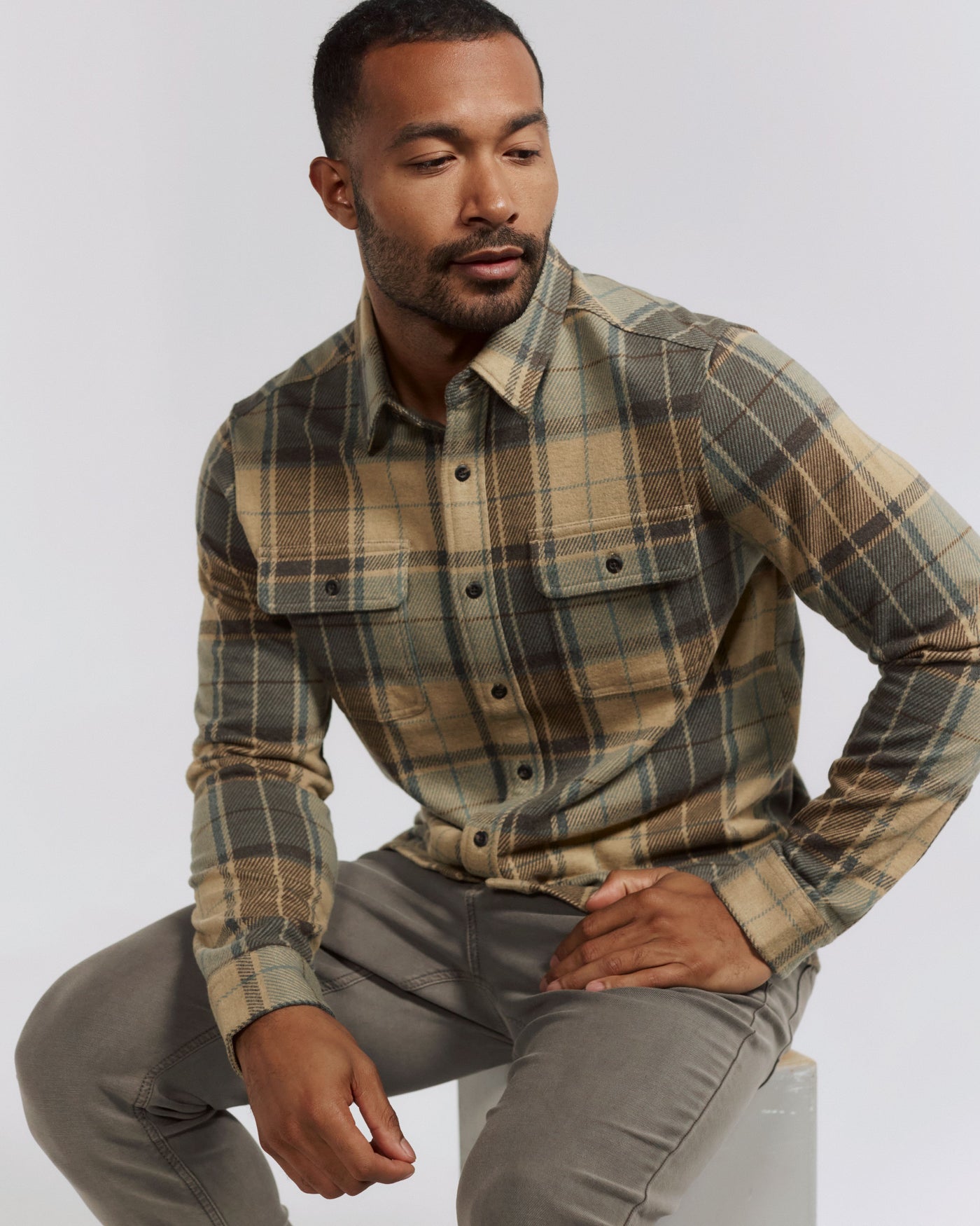 Generation Plaid Shirt in Tan