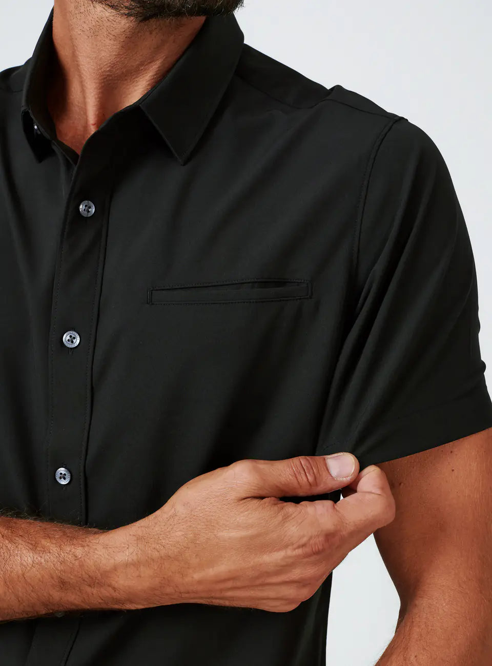 Grant Short Sleeve Shirt in Black