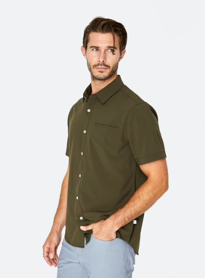 Grant Short Sleeve Shirt in Olive