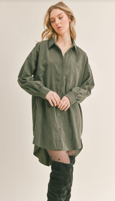 Dominique Oversized A Line Shirt Dress