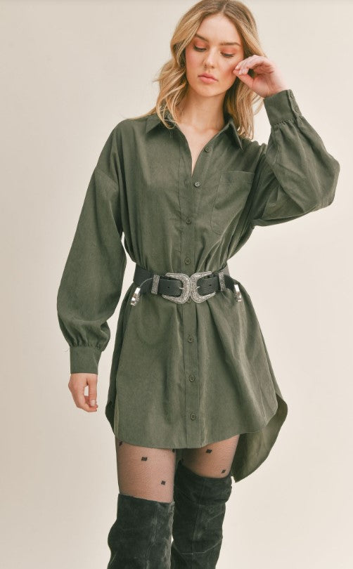 Dominique Oversized A Line Shirt Dress