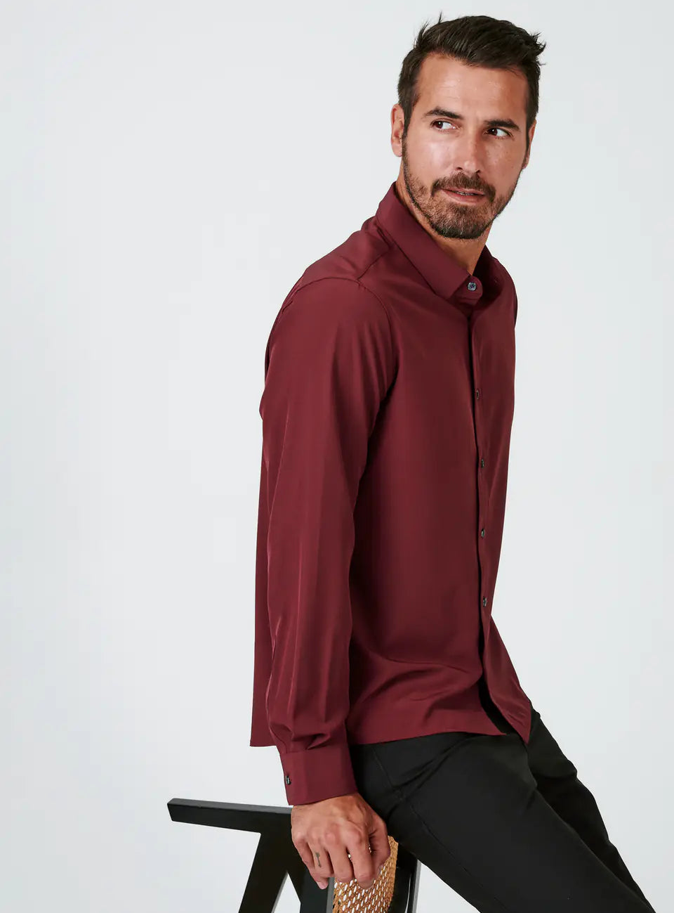 Liberty Long Sleeve Shirt in Maroon