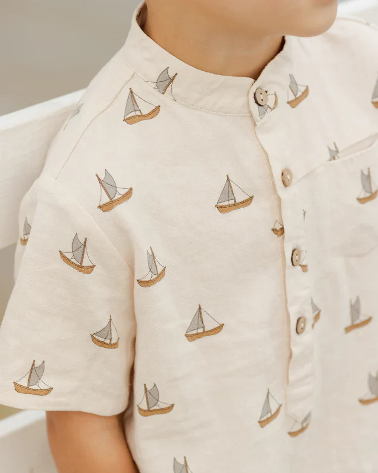 Sailboats Short Sleeve Mason Shirt