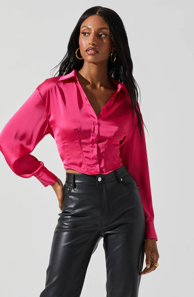 Millie Button Up Satin Top