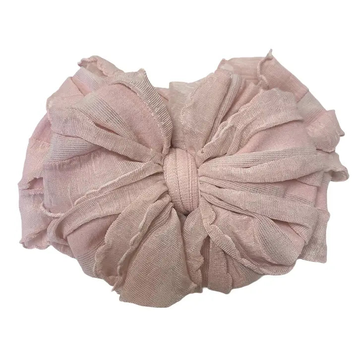 Ruffled Headband in Paris Pink