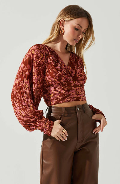 Pernilla Top in Rust Floral