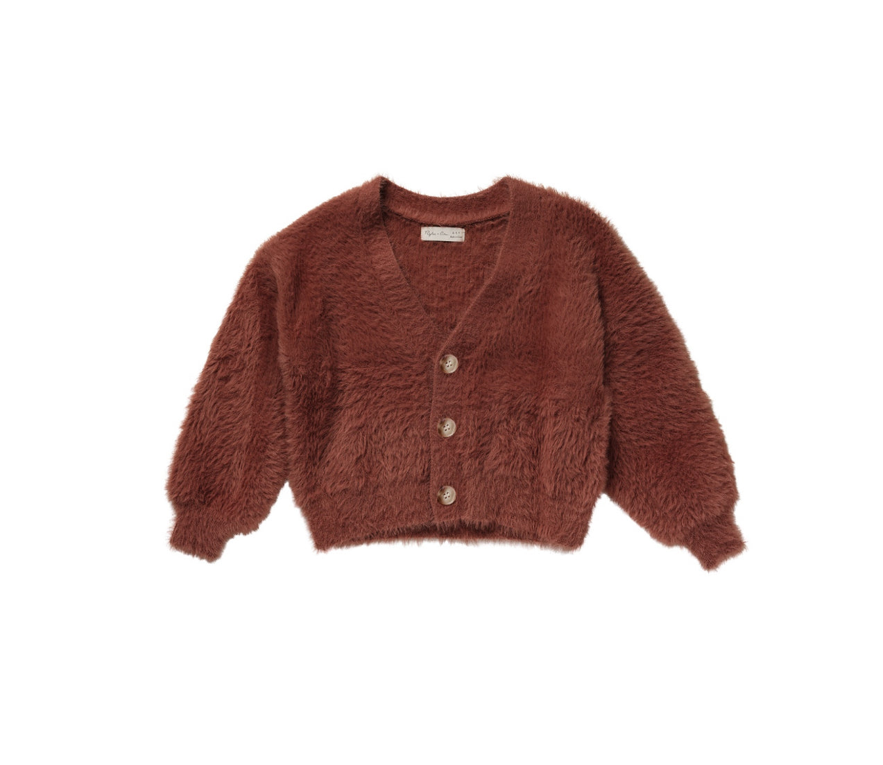 Fuzzy Cardigan in Brick