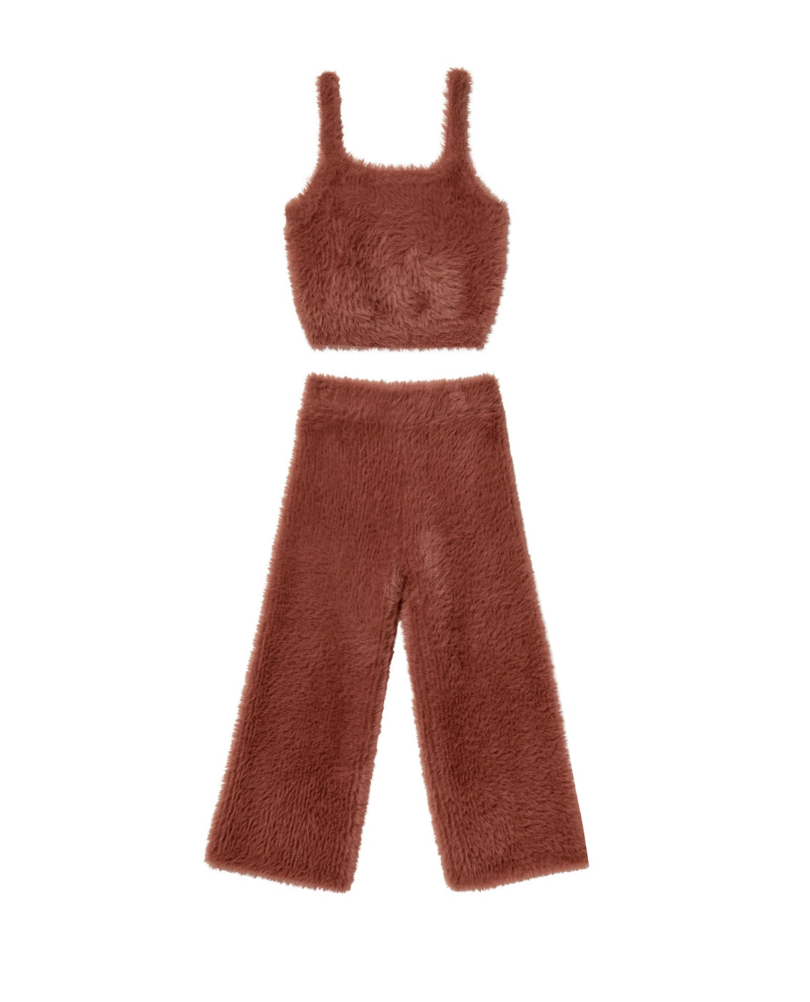 Fuzzy Knit Set in Brick