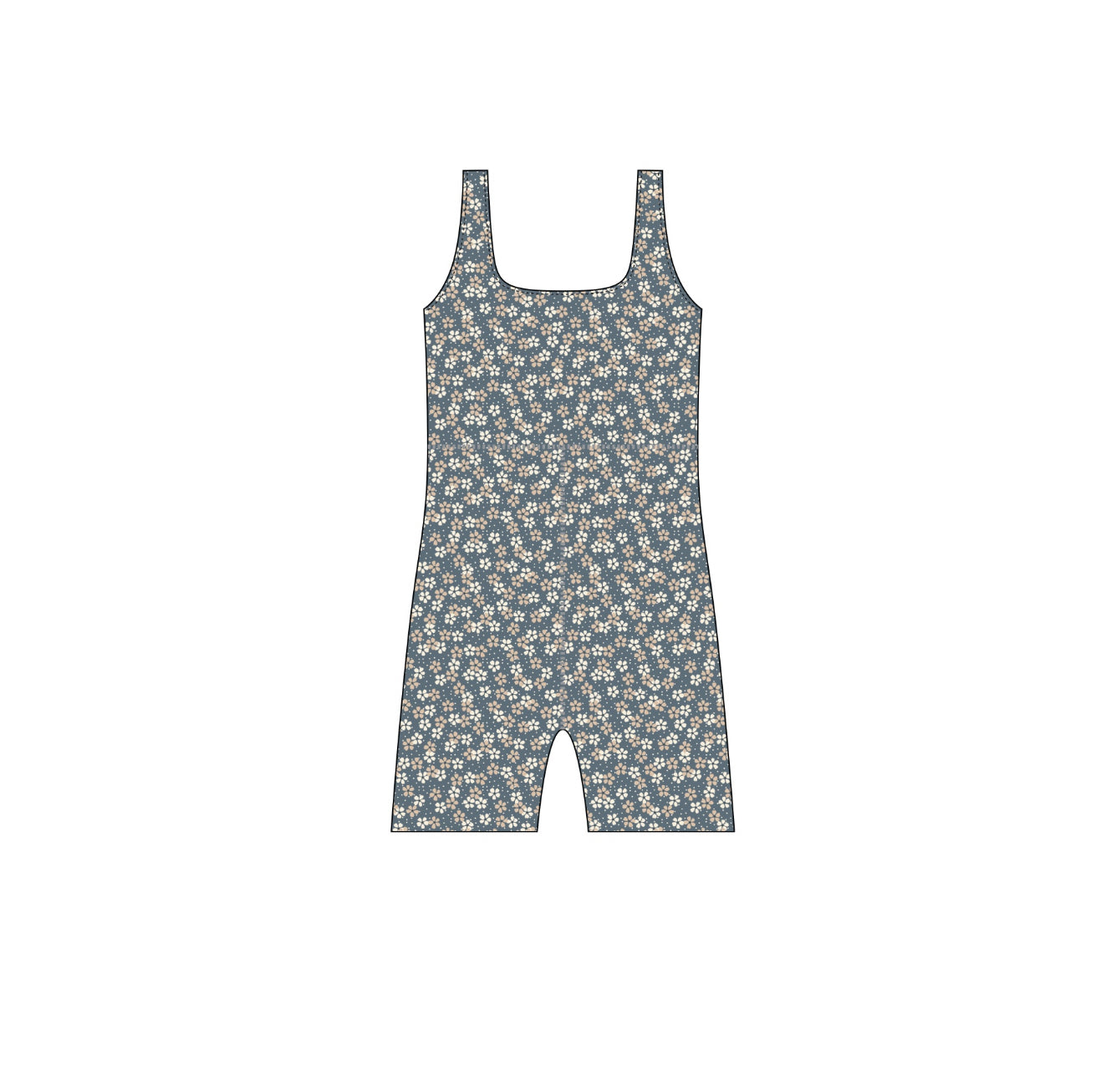 Blue Foral Malibu Bodysuit