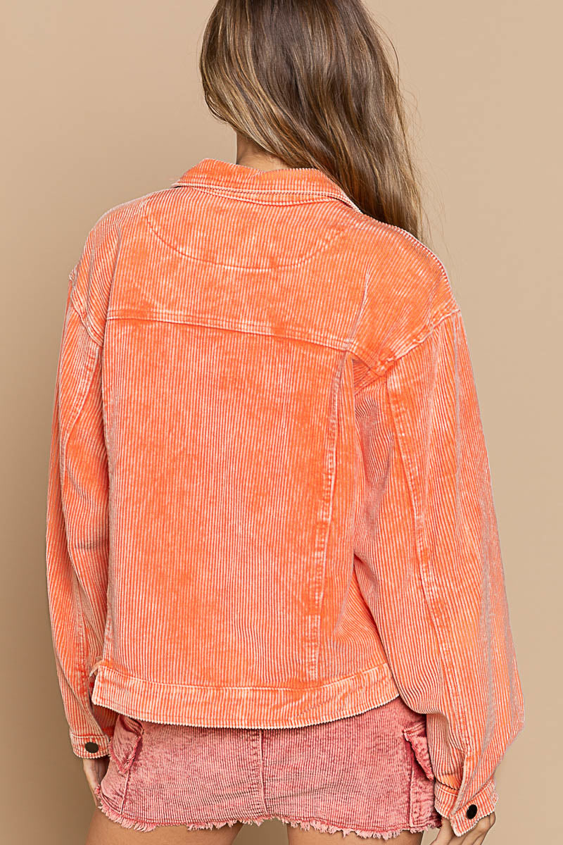 Neon Dreams Corduroy Jacket in Orange