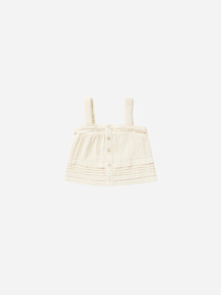 Pleat Tank in Ivory