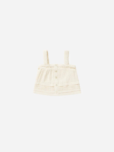 Pleat Tank in Ivory