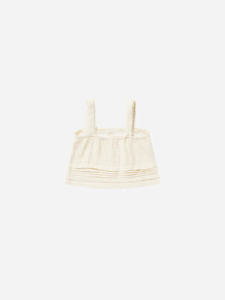 Pleat Tank in Ivory