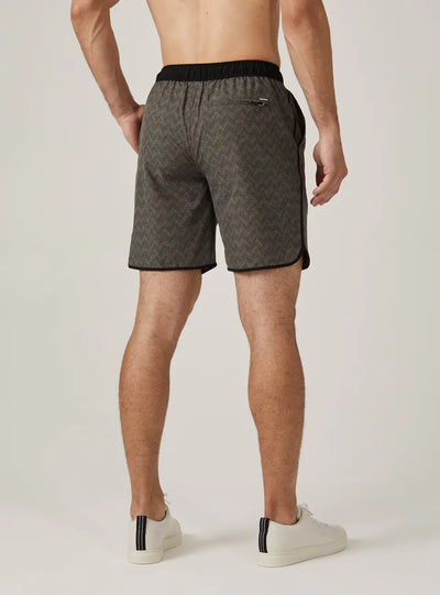 Printed Core Active 8" Short in Khaki