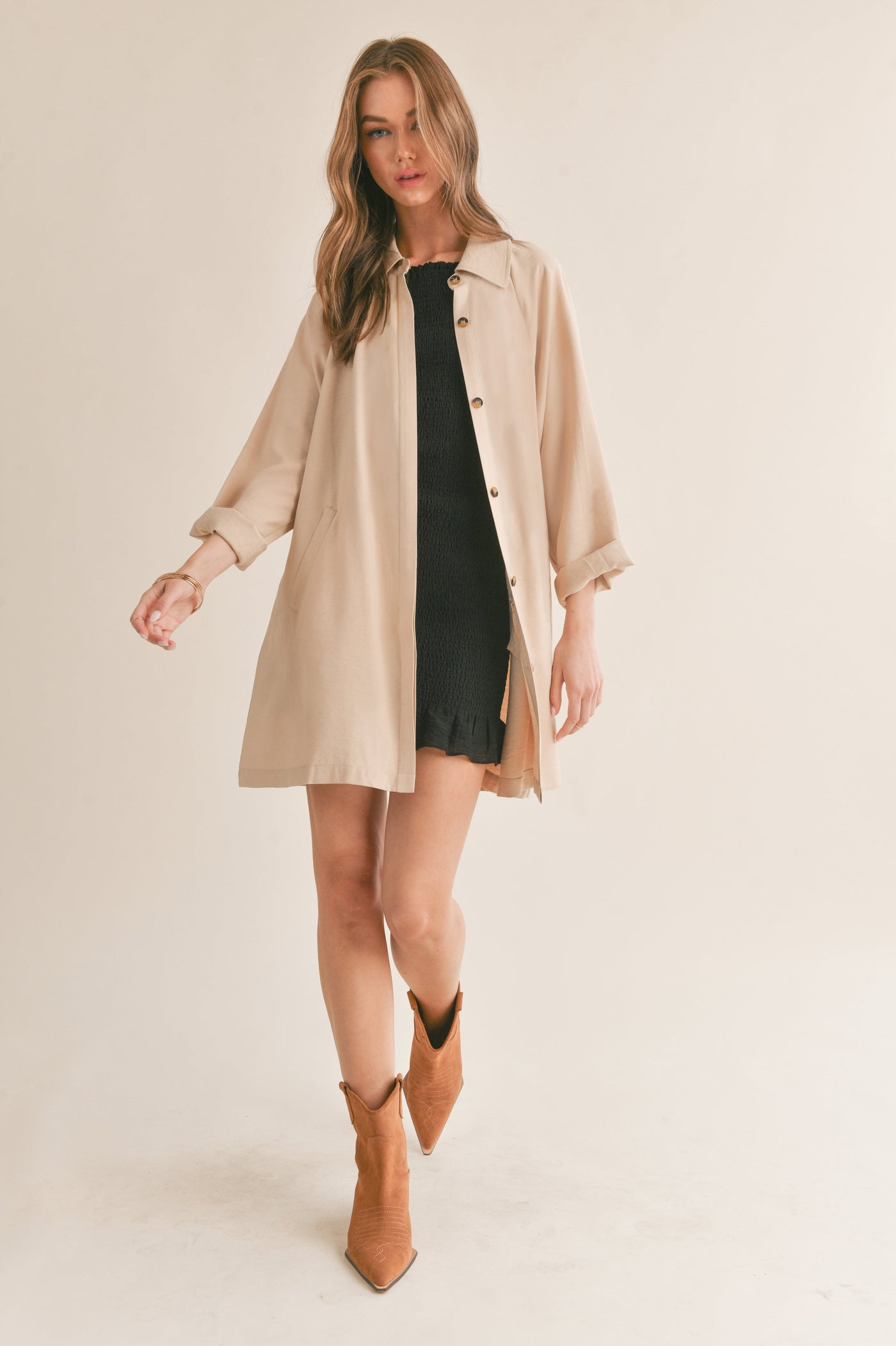 Relaxed Raglan Half Coat