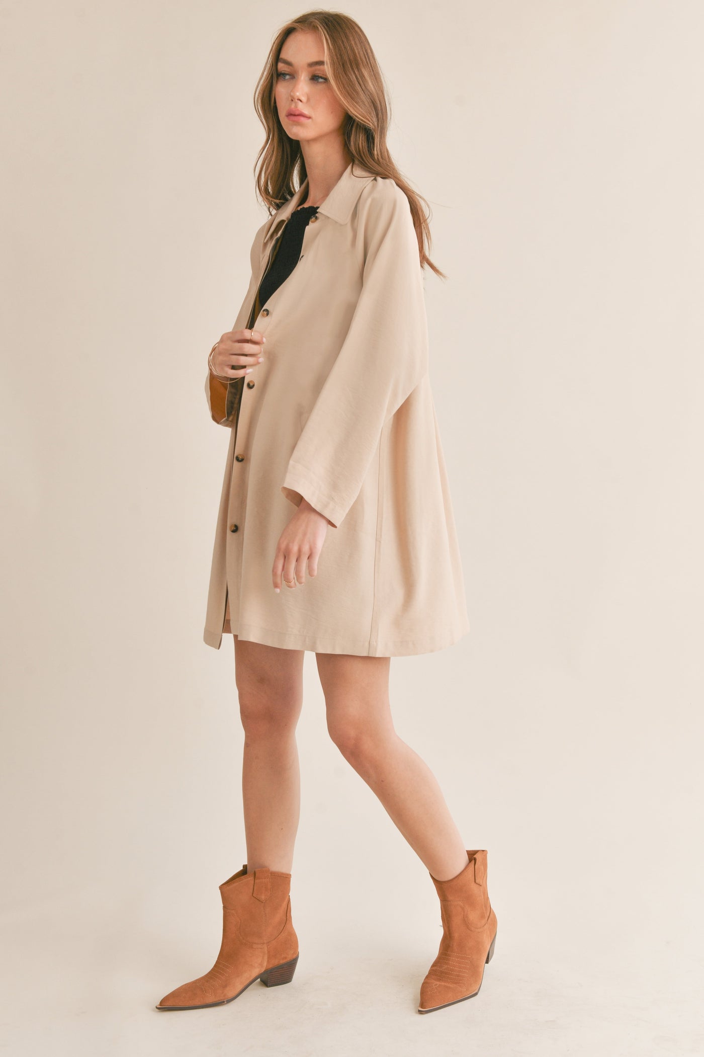 Relaxed Raglan Half Coat