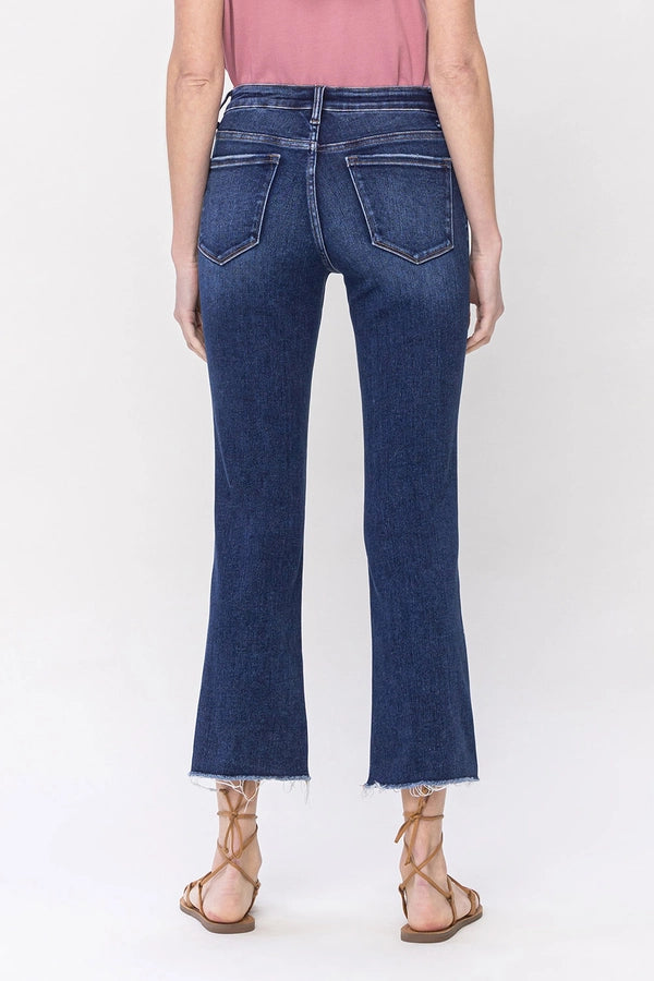 Satisfied Mid Rise Crop Flare Jeans