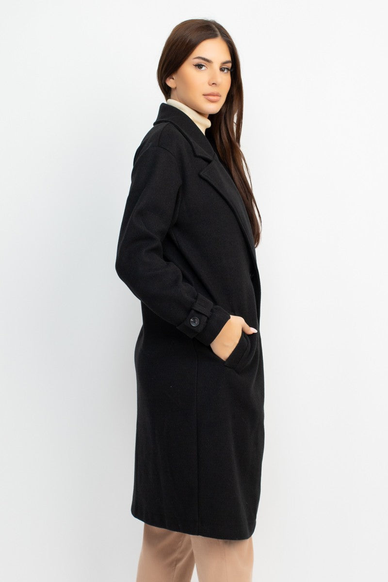 September Woven Coat in Black
