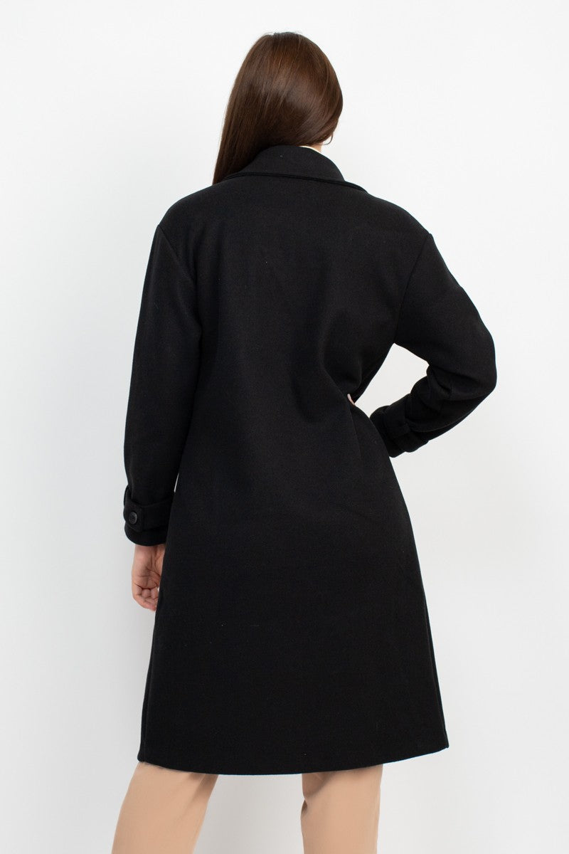 September Woven Coat in Black