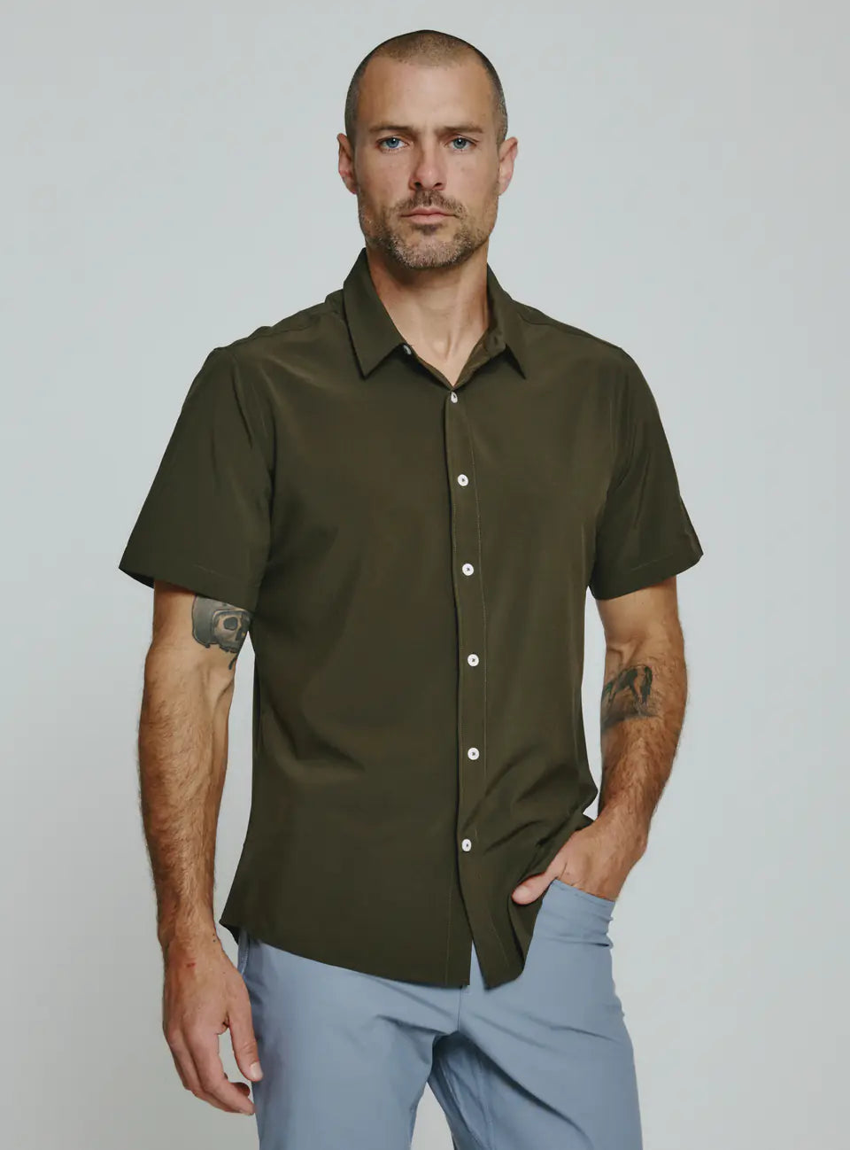 Siena Short Sleeve Shirt in Olive