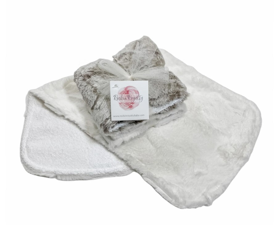 Snowcat Ivory Burp Cloth Set