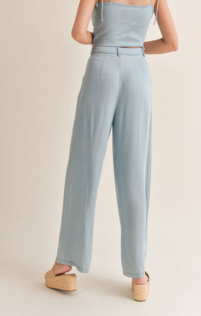 Soft Breeze Chambray Wide Leg Pants