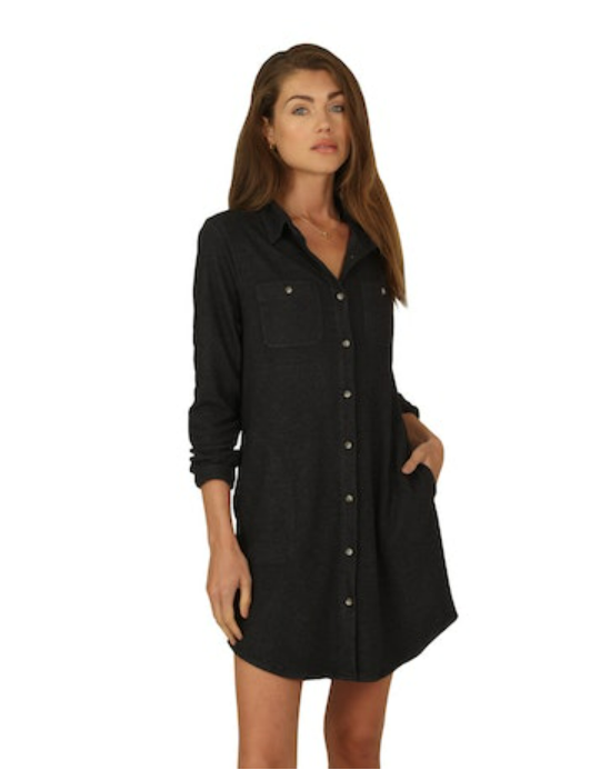 Daniella Shirt Dress in Vintage Black