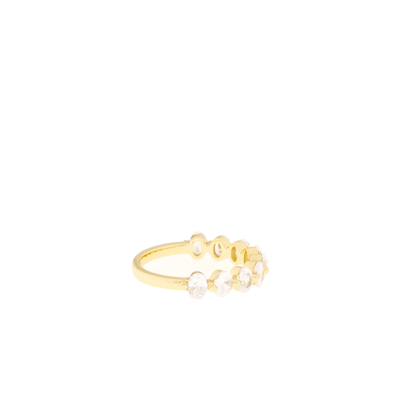 Stone Oval Half Eternity Ring in Gold