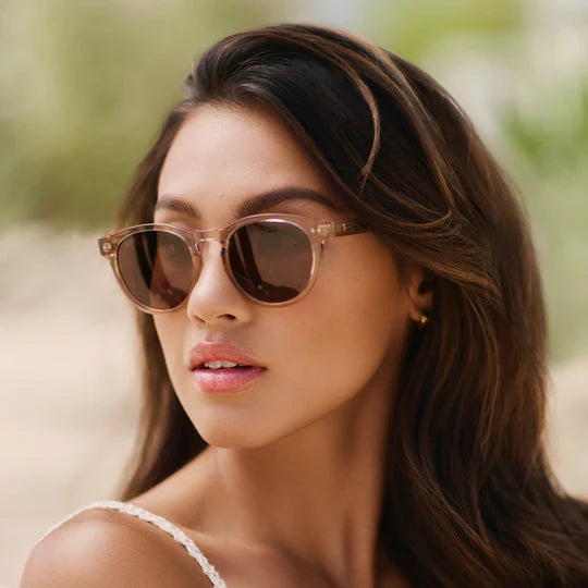 Tate Sunglasses in Light Crystal Brown Frames/Brown Lens