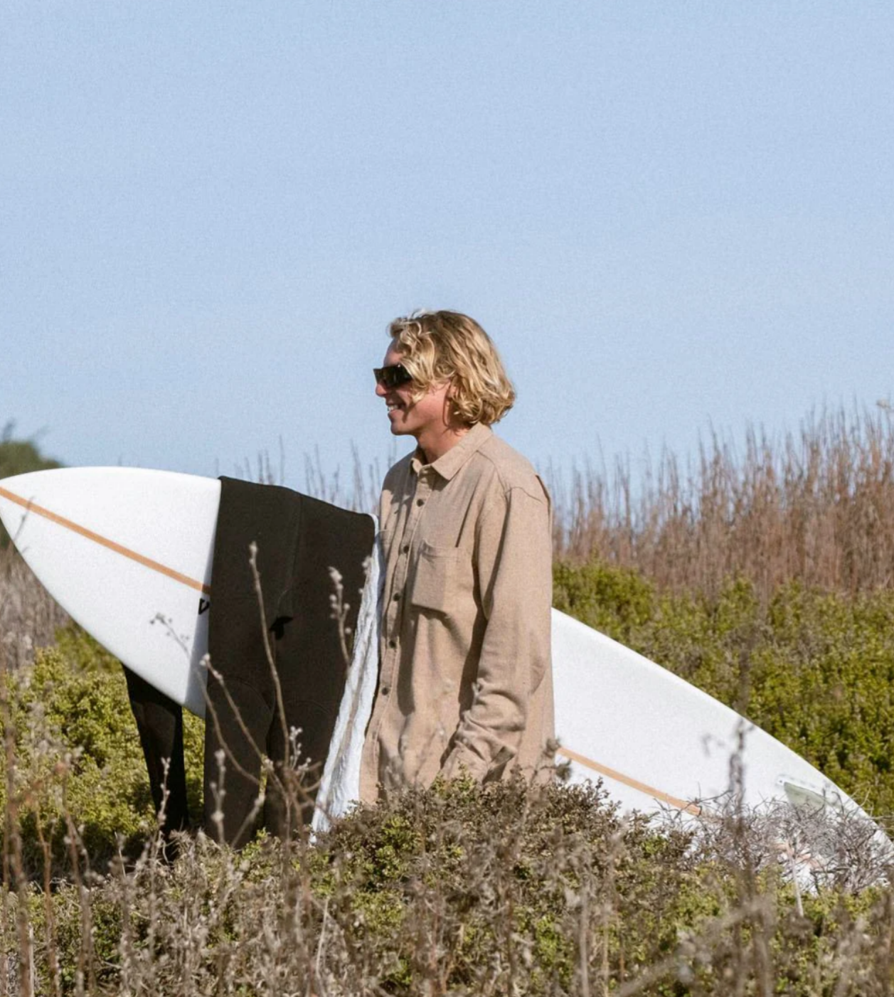 Shaper Eco Longsleeve Flannel in Dark Sand