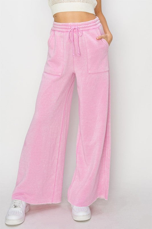 Pink Wide Leg Lounge Pants