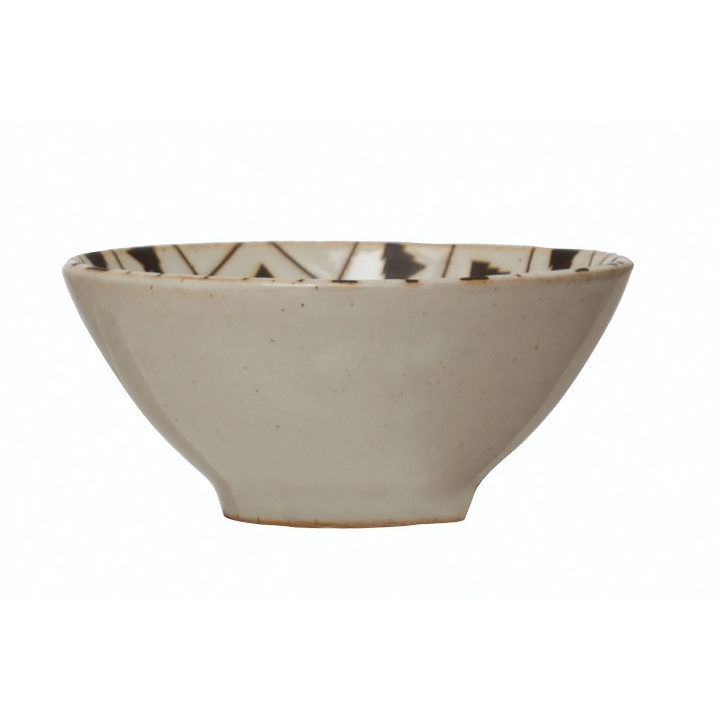 5" Round x 1-1/2"H Stoneware Bowl with Tree Pattern