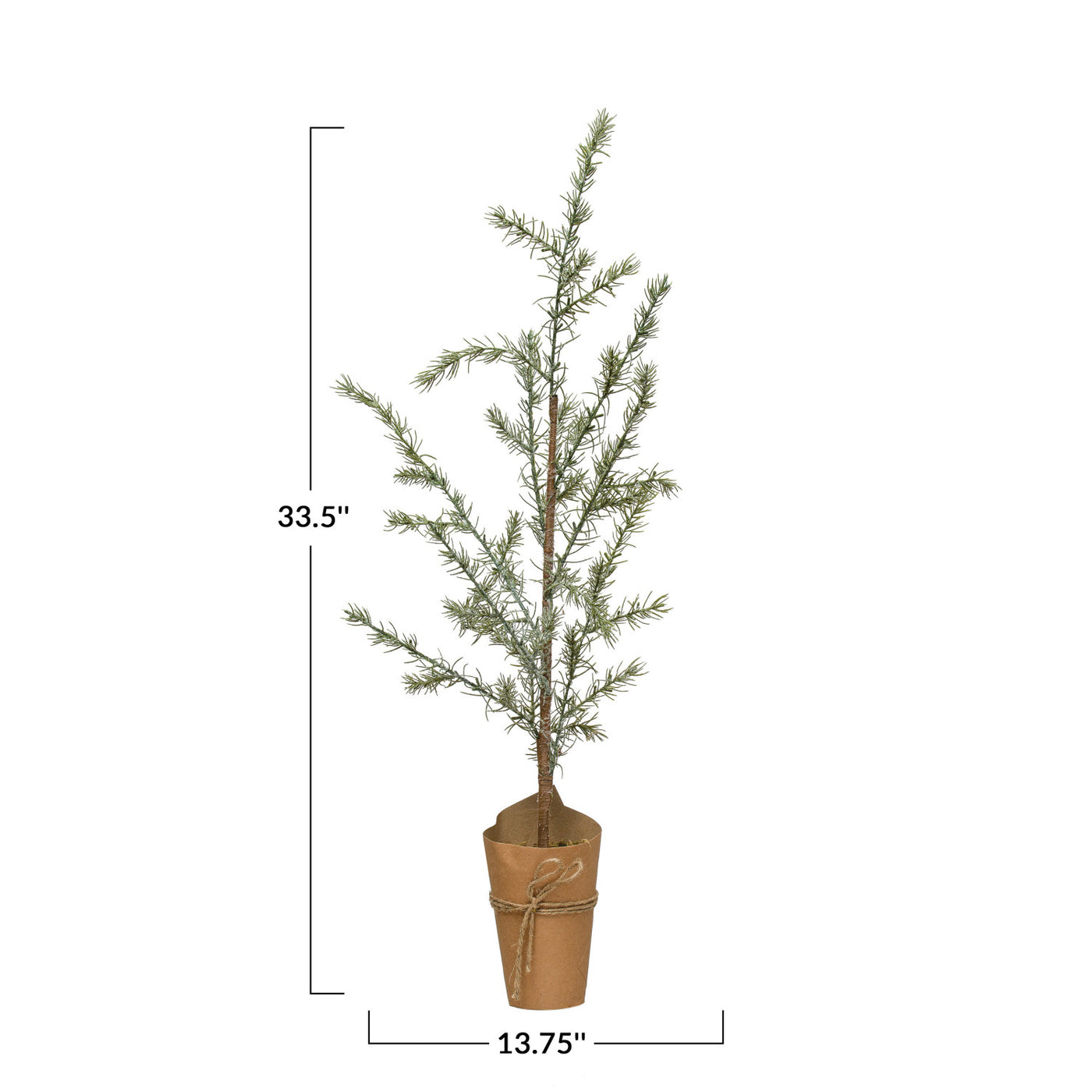 13-3/4" Round x 33-1/2"H Faux Atlas Tree in Paper Wrapped Pot