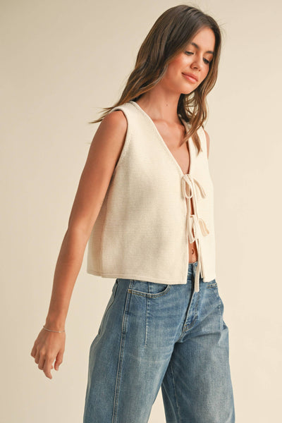 Sara Tied Front Knitted Vest