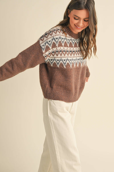 Aztec Pattern Sweater Top